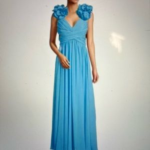 Antonio Melani Manila Rosette Sleeveless V-Neck Maxi Formal Dress